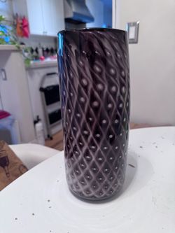 Hand blown glass vase - Eggplant