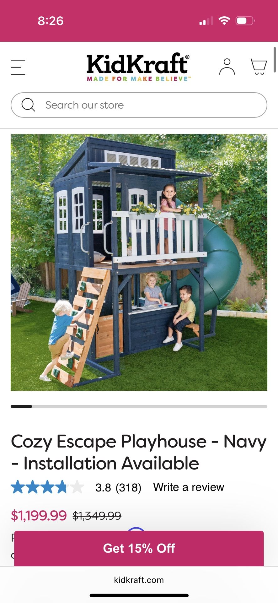 Kidcraft  Cozy Playhouse Slide 