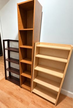 Set of 3 Wooden Bookshelves