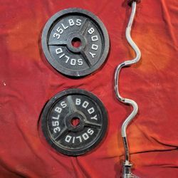2" HOLE  OLYMPIC EZ-CURL BAR WITH CLIPS.    70LBs.        2-35s 
11525 S HALSTED DUNKIN DONUTS/7111.S WESTERN WALGREENS 
110$  CASH ONLY AS IS 