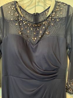Beautiful long dusty blue formal dress