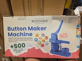 Button Maker Machine 1+1.25+2.5 Inch Pin Maker Kit - Multiple Size Molds, 500 Buttons, 15 Fridge Magnets, 15 Bottle Openers, 15 Keychains, Cutters, an