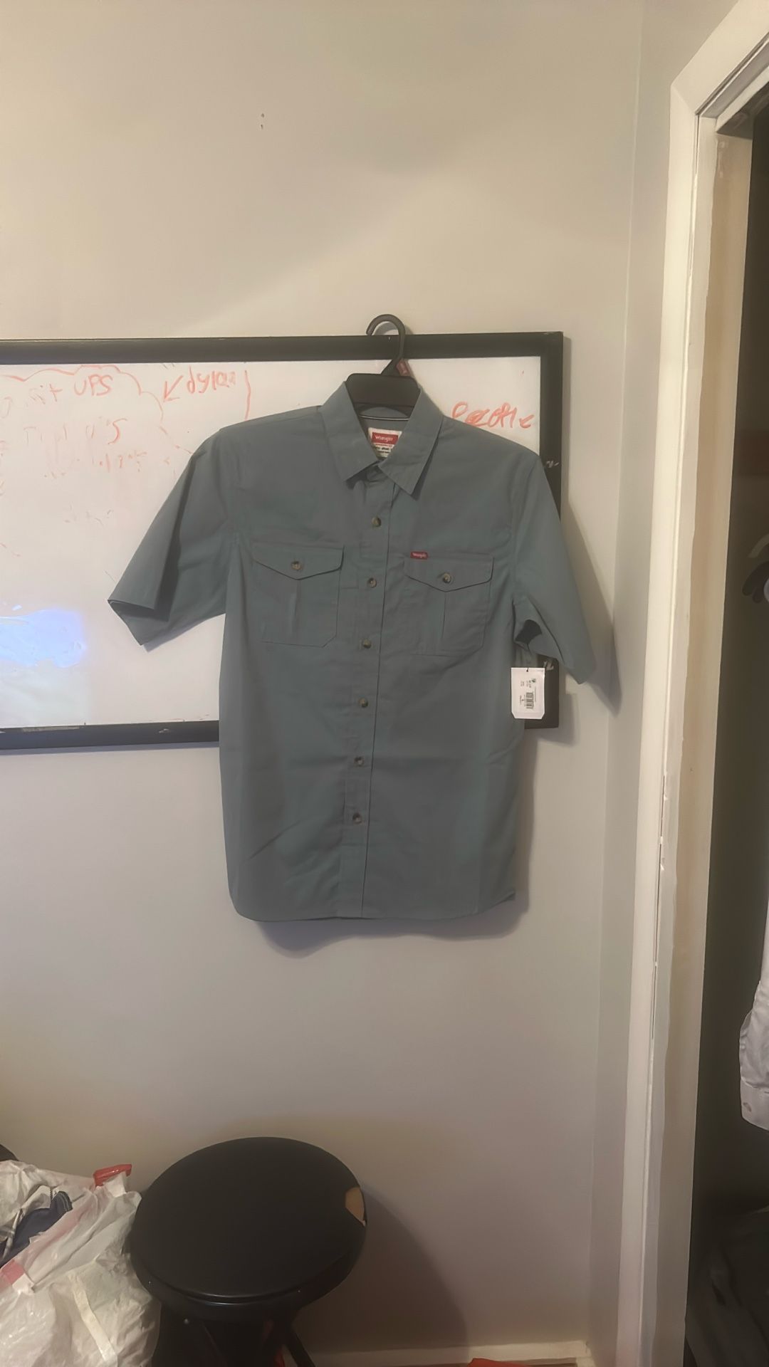 Slim Fit Olive Green Button-Up Shirt Size Small (New )