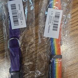 New Dog Collars - Purple and Rainbow