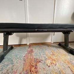 Finer Form Gym Quality Foldable Flat Bench for Multi-Purpose Weight Training and Ab Exercises