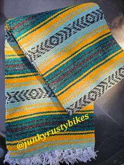 New Green Yellow falsa mexican blanket