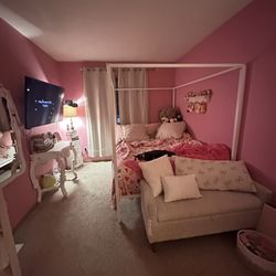 White Canopy Bed Frame 