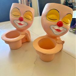 weweow face planter pots head, double planter pot for indoor outdoor plants, succulent planter