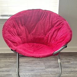 Faux-Fur Saucer Chair (Pink)