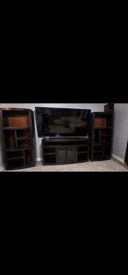 Entertainment Center with two heavy duty shelves
