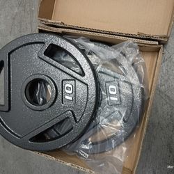 Set Of 10 Lbs Iron Barbell Plates 