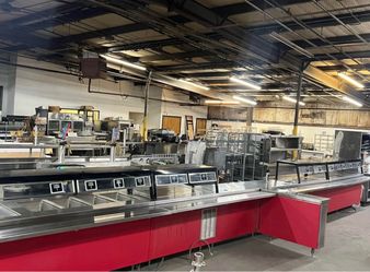 Complete  Red Commercial Cafeteria Serving