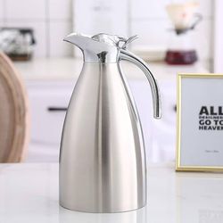 Stainless Steel Vacuum Pot European Coffee Pot Thermal Jug Household Insulation Kettle Gift Multiple Colors 2000ml