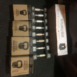 Bundle set of dumbbells and kettle bells