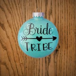 Bride Tribe Glitter Plastic Ornament 