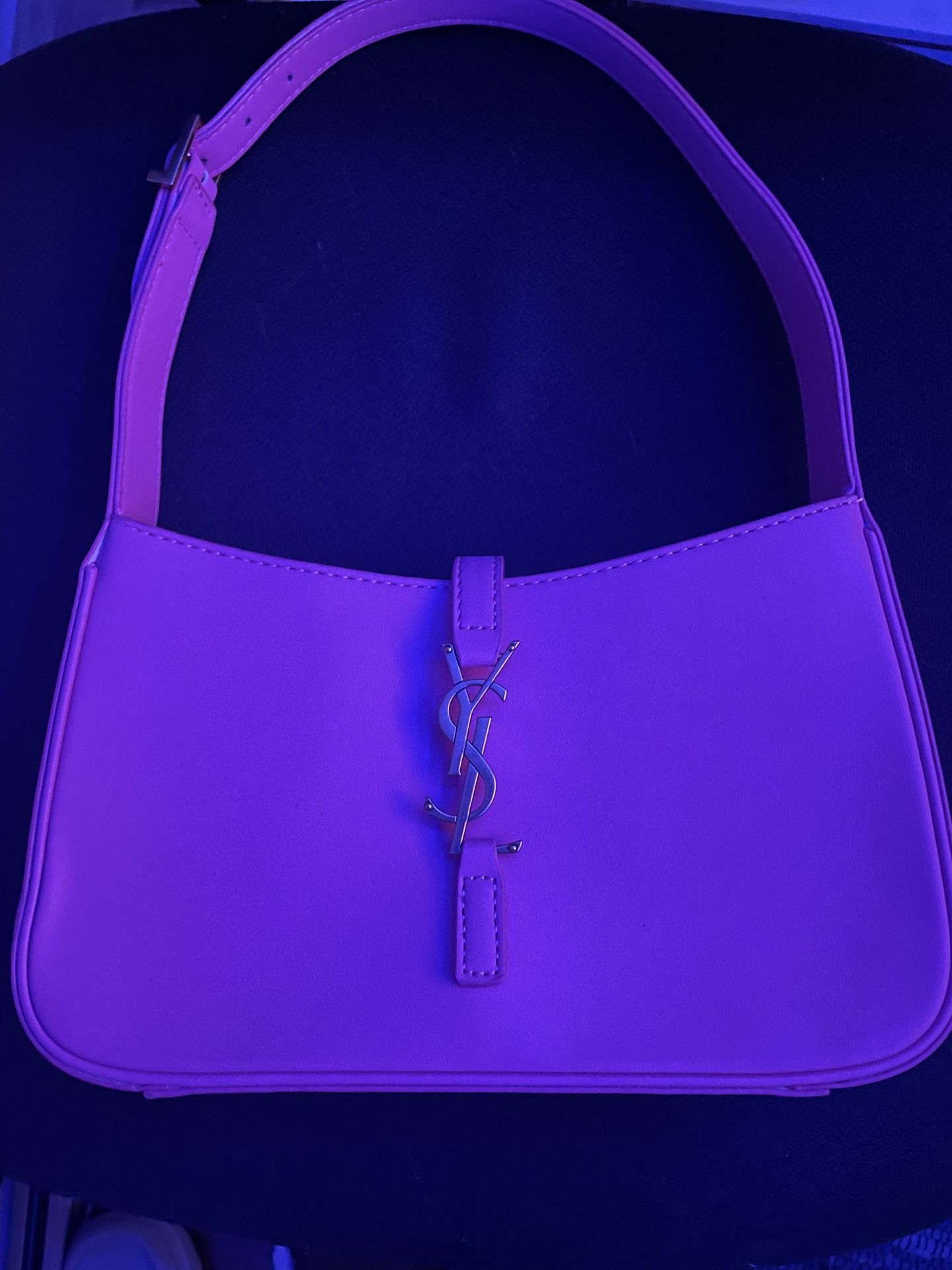 Pink Shoulder Bag with Gold Logo