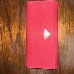 Long Nylon Red Prada Wallet