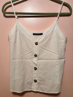 Abercrombie & Fitch Linen Blend Button-Up Camisole