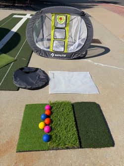 Saplize Golf Chipping Net with Mat and Balls