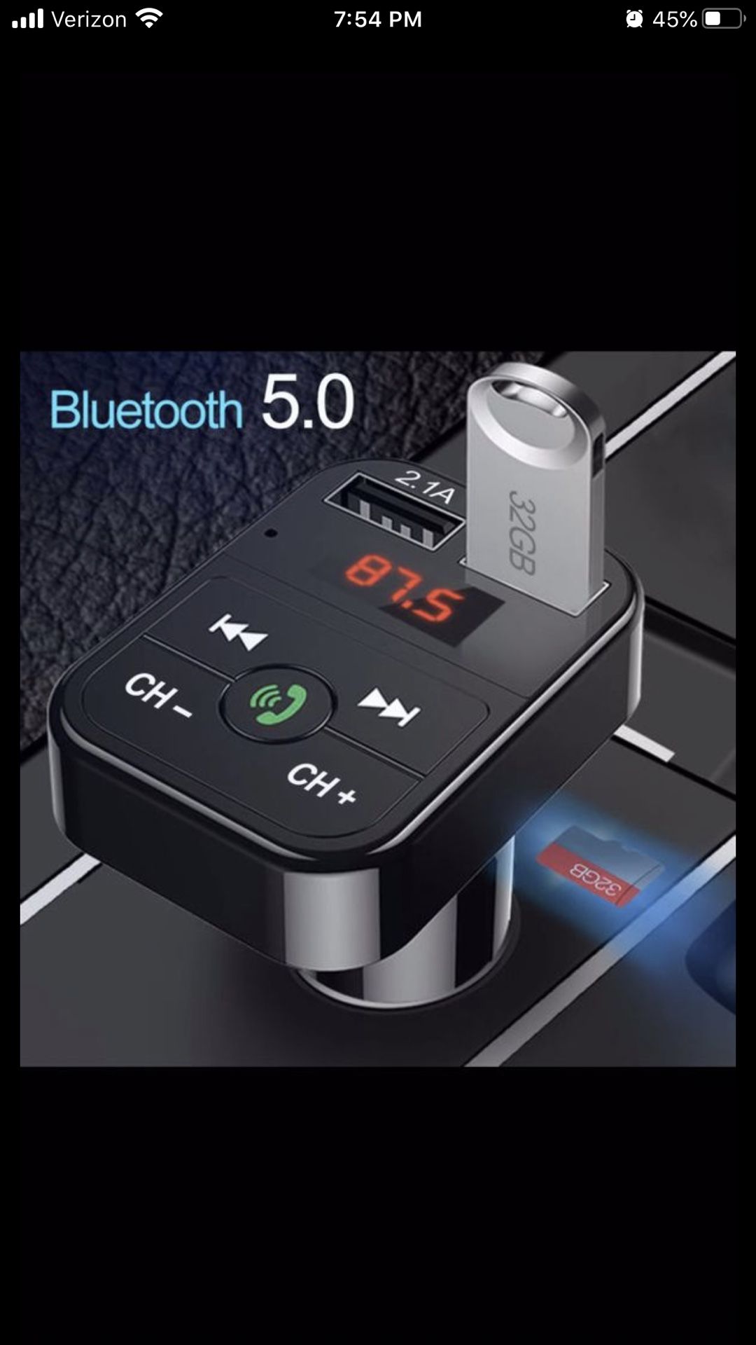 Car Bluetooth FM transmitter.