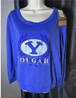 New with tags: Rivalry Threads 91 Women's Small BYU Cougars Blue Long Sleeve Graphic Top College