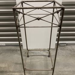2-Tier Iron and Glass Side Table  / 12in x 12in x 28in  (I only have one, it has two shelves with glass) / FIRM ON PRICE