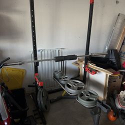 Olympic Weight Set With Bench And Squat Rack 