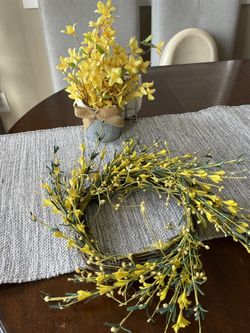 yellow flowers wreath farmhouse decor