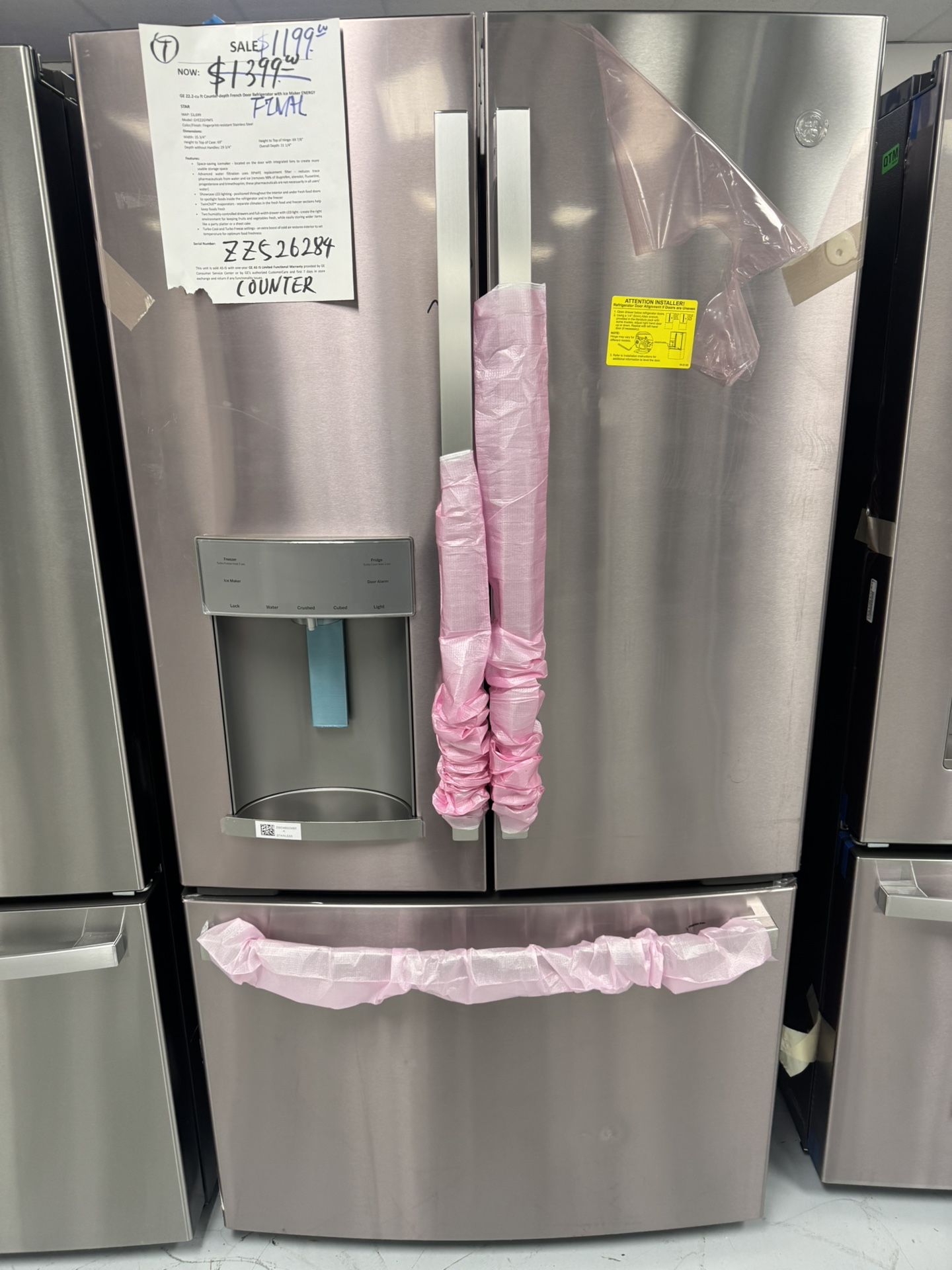 GE counter Depth Refrigerator With Water And Ice