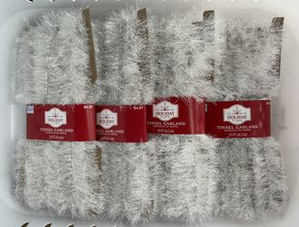 NEW HOLIDAY TIME Tinsel Garland 15 Feet set of 4