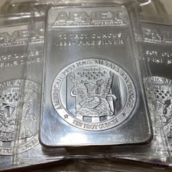 THREE Apmex 10 Troy Oz .999 Fine Silver Bar Bullion Investment Coins Precious Ounce