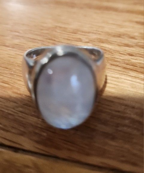 Sterling Silver Moonstone Ring Size 6