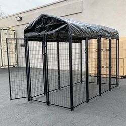 NEW $290 Large Heavy Duty Kennel with Cover (8 x 4 x 6 FT) Dog Cage Crate Pet Playpen