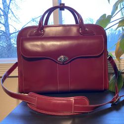 McKlein 15” Leather Detachable-Wheeled Briefcase