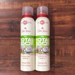 Old Spice TOTAL BODY ALUMINUM + SENSITIVE Deodorant Spray: FIJI; 3.5 oz Each (2 For $18) 