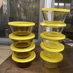 6 Oz - 9 Glass Bowls With Lids - All For $20