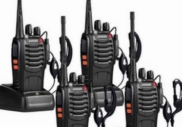 New camping business Walkie Talkies Long Range for Adults with Earpieces,16 Channel Walky Talky Rechargeable Handheld Two Way Radios with Flashlight L