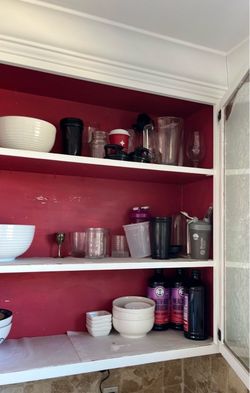 Glass cups and plates