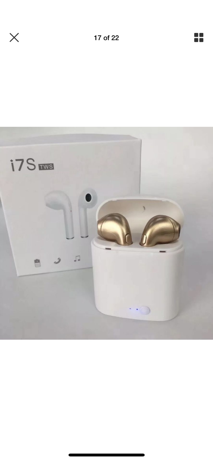 Gold Bluetooth wireless headphones earbuds audifonos