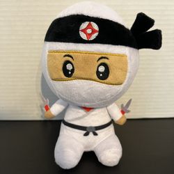 Ninja 7" White / Black Head Band Plush Squish Toy Stuffed Doll Weighted Series 1