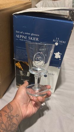 8 Wine glasses ALPINE SKIER made in France