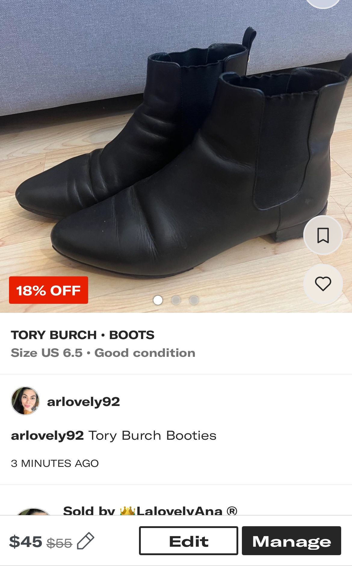 Tory Burch Black Booties