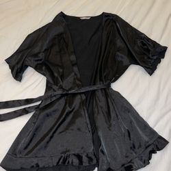 Black Satin Robe