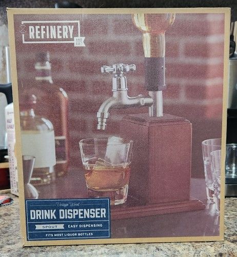 Refinery & Co Vintage Wood "Faucet" Drink Dispenser