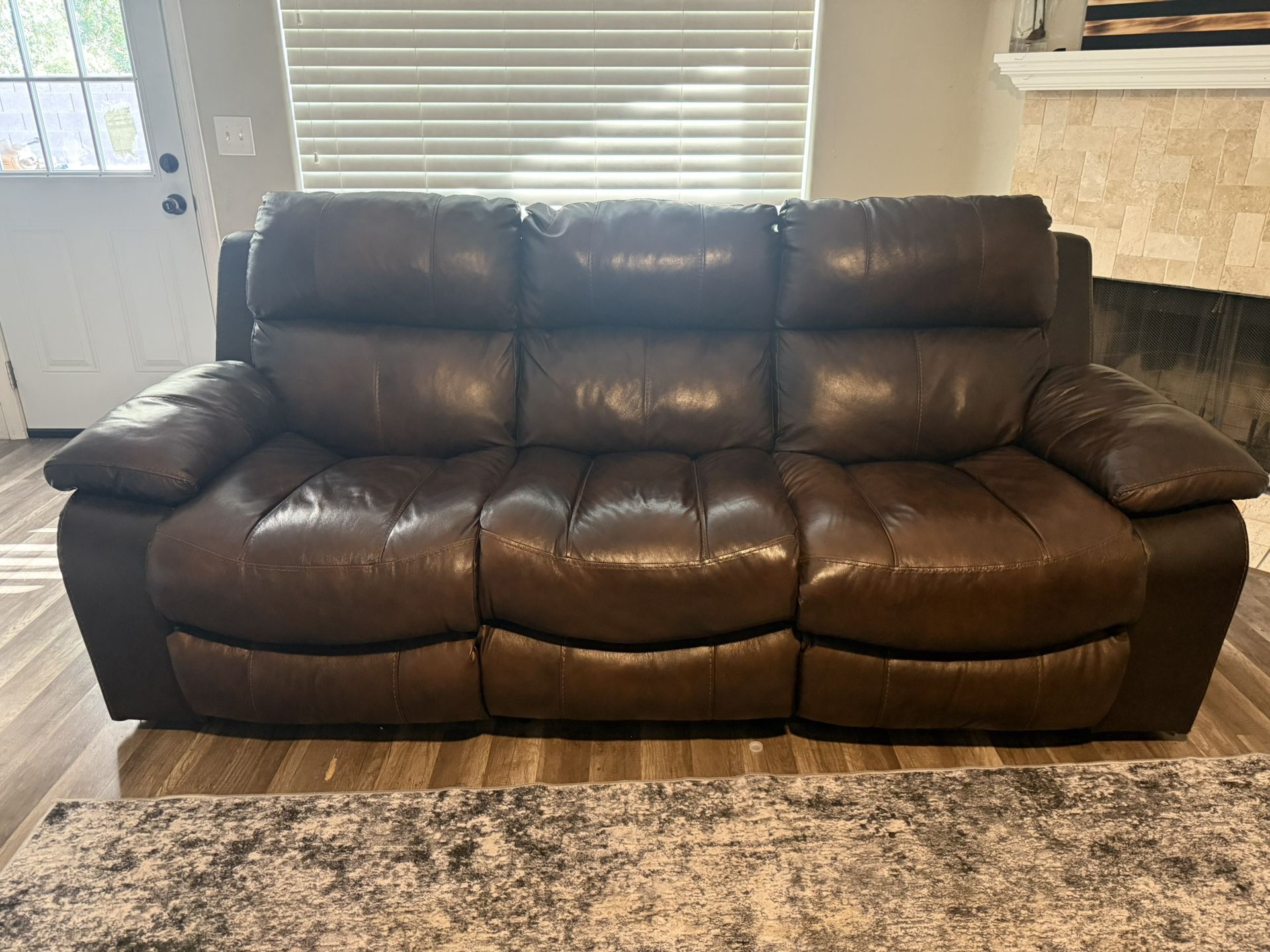 Brown Leather Sofa And Love Seat 