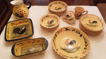 Chicken Motif Farmhouse Dish Set