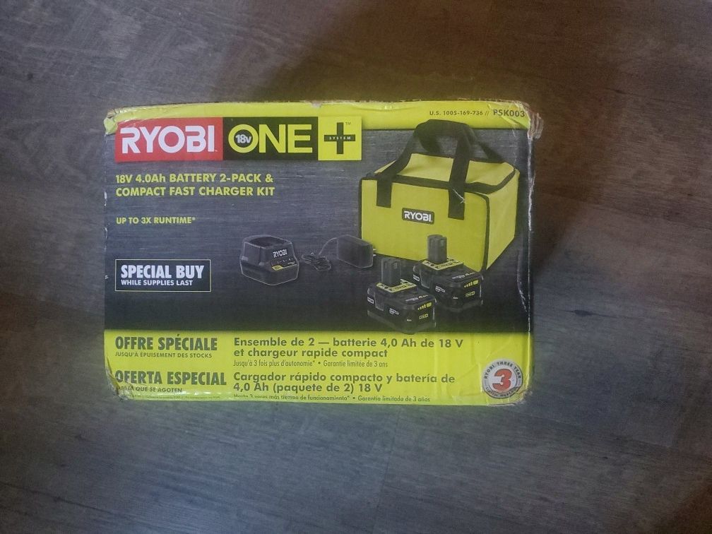 Ryobi 18-Volt ONE+ Lithium-Ion High Capacity 4.0 Ah Battery (2-Pack) Plus NeW
