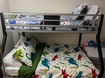 Twin over full bunk bed with mattresses