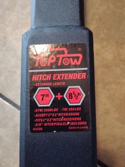 Anti rattle hitch extender 2 inch
