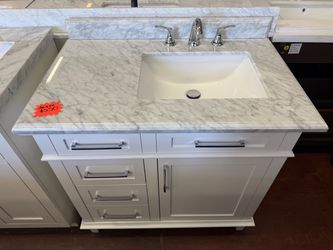 Sonoma 36 in. Single Sink Freestanding White Bath Vanity with Carrara Marble Top